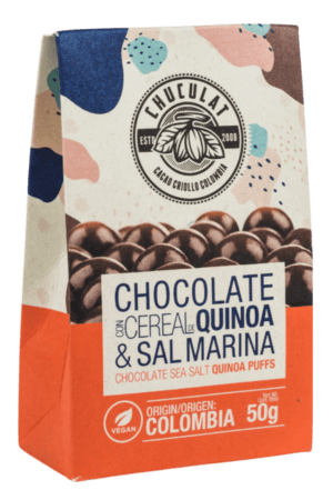 La Quinua Pop Cubierta de Chocolate con Sal Marina es una combinación perfecta de sabor, nutrición y textura crujiente. Perfecto Snack