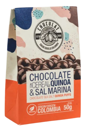 La Quinua Pop Cubierta de Chocolate con Sal Marina es una combinación perfecta de sabor, nutrición y textura crujiente. Perfecto Snack