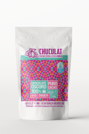 CHOCOLATE OSCURO 100% PURO CACAO 200GR