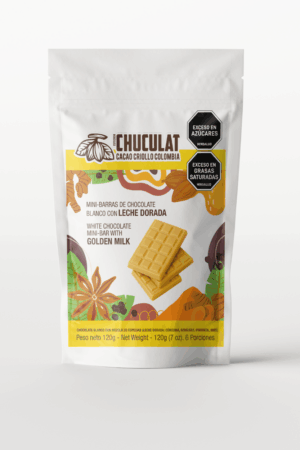 Minibarras de chocolate blanco con leche dorada 120g