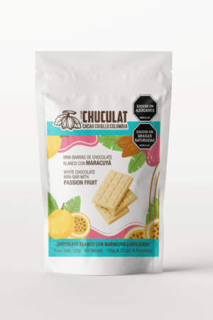 Mini barras de chocolate blanco con maracuyá 120g